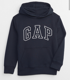 Moletom Gap Fleece Azul Marinho/Logo Branco - GAP069 - Tamanho 12 anos