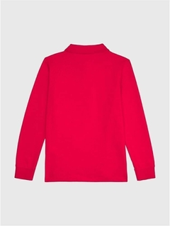 Camiseta Gola Polo Tommy Hilfiger Manga Longa Vermelha - TH4545 - Tamanho 7 anos - comprar online