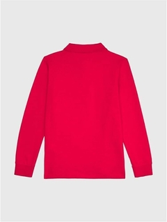 Camiseta Gola Polo Tommy Hilfiger Manga Longa Vermelha - TH4545 - Tamanho 5 anos - comprar online