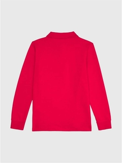 Camiseta Gola Polo Tommy Hilfiger Manga Longa Vermelha - TH4545 - Tamanho 4 anos - comprar online
