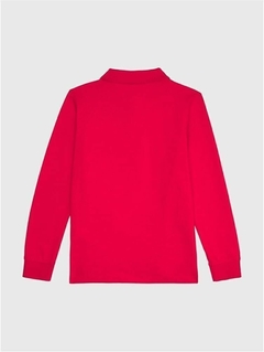 Camiseta Gola Polo Tommy Hilfiger Manga Longa Vermelha - TH4545 - Tamanho 6 anos - comprar online