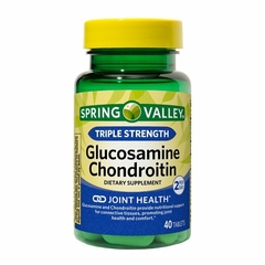 Glucosamina Condroitina 1500mg Spring Valley Tripla Força - 40 Tabletes