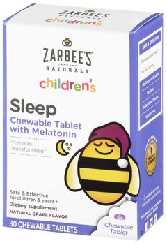 Zarbees - Suplemento para Sono Infantil com Melatonina Sabor de Uva - 30 comprimidos mastigáveis