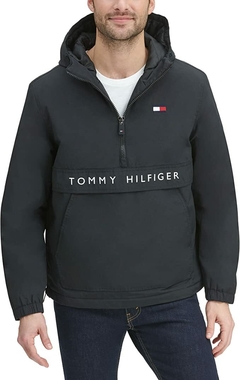 Jaqueta Tommy Hilfiger Men's Performance Fleece Lined Hooded Popover Preto - TH6494 - Tamanho M - comprar online