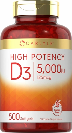 Vitamina D3 5.000 Ui 500 Softgels Carlyle - Exp 07/27