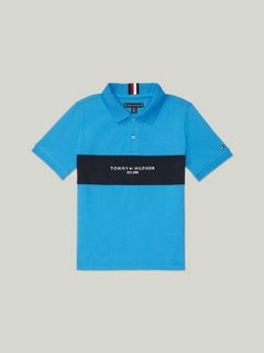 Camiseta Infantil Polo Tommy Hilfiger - Azul- TH40366- Tamanho 12 - 14 anos