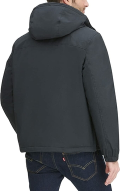 Jaqueta Tommy Hilfiger Men's Performance Fleece Lined Hooded Popover Preto - TH6494 - Tamanho M na internet
