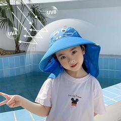 Chapéu Proteção Solar Dino Azul - Tamanho de 2 a 9 anos - FPS 50+