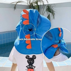 Chapéu Proteção Solar Dino Azul - Tamanho de 2 a 9 anos - FPS 50+ - comprar online
