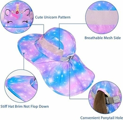 Chapéu Proteção Solar Unicórnio Blue Purple - Tamanho de 2 a 9 anos na internet