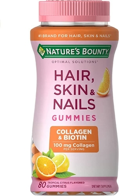Suplemento Hair Skin Nails Gummies - Nature´s Bounty - 90 balas - Tropical Citrus
