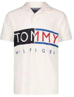 Camiseta Infantil Polo Tommy Hilfiger - Logo Branca- TH4440- Tamanho 8 - 10 anos