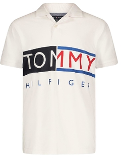 Camiseta Infantil Polo Tommy Hilfiger - Logo Branca- TH4440- Tamanho 16 - 18 anos