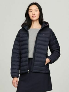 Jaqueta Feminina Tommy Hilfiger Puffer Azul Marinho - TH76345 - Tamanho G