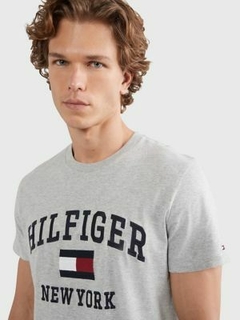 Camiseta Masculina Tommy Hilfiger Cinza - TH0256 - Tamanho P - Modelagem Grande - loja online