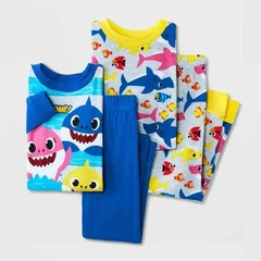 Pijama Baby Shark 4 peças - Tamanho 3 anos