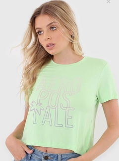 Camiseta Cropped Aeropostale Verde Lemon - CÓD: 9830126- Tamanho G