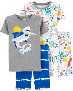 Pijama 4 Peças Carter's "Shark" - 3L939210 - Tamanho 6 anos
