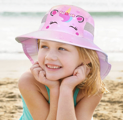 Chapéu Proteção Solar Unicórnio Rosa - Tamanho de 2 a 9 anos na internet
