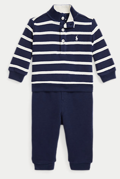 Conjunto Sweater Ralph Lauren Navy Cream - RL7977 - Tamanho 6 meses