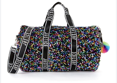 Justice Girls Weekender Duffel Handbag Black Sparkle