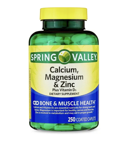 Calcium 1000iu Magnesium400mg Zind15 Spring Valley C/250tabs Sabor Sem Sabor