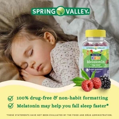 Spring Valley Fast Dissolve Kids Melatonina Sabor Uva, 1 Mg, 60 Gummies na internet
