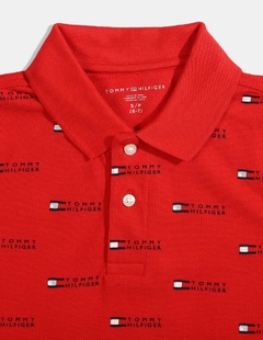 Camiseta Polo Tommy Hilfiger Logo Red- TH7982 - Tamanho 8 - 10 anos