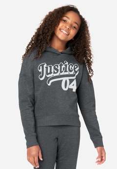 Moletom Justice Cinza Chumbo - J2057 - Tamanho 7 - 8 anos