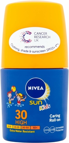 NIVEA SUN Kids Protect & Care Caring Roll-On (50ml) Sunscreen with SPF 30,