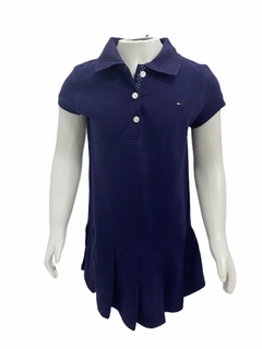 Vestido Tommy Hilfiger Liso Azul Marinho - TH3982 - Tamanho 4 anos - loja online