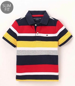 Camiseta Polo Tommy Hilfiger Colorblock - TH7335 - Tamanho 12 meses