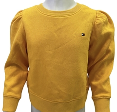 Moletom Cropped Fleece Menina Tommy Hilfiger Amarelo - TH997 - Tamanho 4 - 5 anos