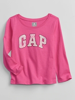 Camiseta Manga Longa Gap Rosa - GAP9971 - Tamanho 2 anos