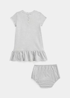 Vestido & Calcinha Ralph Lauren Polo Bear Jersey Tee Dress & Bloomer- RL6555 - Tamanho 12 meses - comprar online