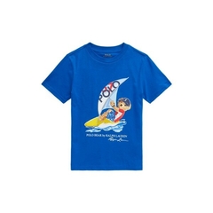 Camiseta Ralph Lauren Polo Bear Vela Azul - Menino - RL9390 - Tamanho 4 anos
