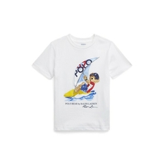 Camiseta Ralph Lauren Polo Bear Vela Branca - Menino - RL6259 - Tamanho 2 anos