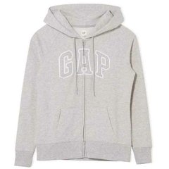 Moletom Gap Feminino Ziper Logo Hoodie Cinza - GAP0856 - Tamanho M