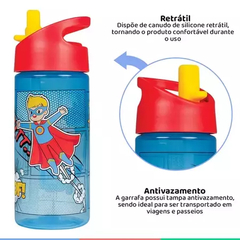 Garrafinha Infantil Super-herói Azul - Buba na internet