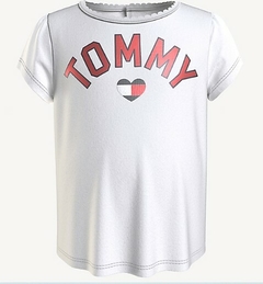 Camiseta Tommy Hilfiger Baby Heart Branca - TH3316 - Tamanho 12 meses