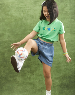 Camiseta Cropped Copa do Mundo Brasil - Verde - Tamanho 4 anos - comprar online