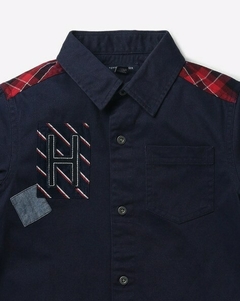 Camisa Tommy Hilfiger Manga Comprida Azul Marinho - TH198 - Tamanho 4 - 5 anos - Mimos de Orlando