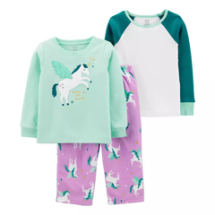 Pijama Carters 3 peças Fleece e Cotton - 3M467810 - Tamanho 6 anos