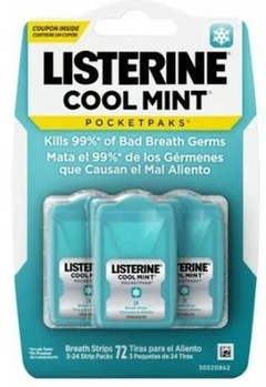 Listerine Pocketpaks Cool Mint Tiras Contra Mau Hálito Bolso