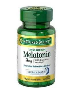 Melatonina, 3mg, Quick Dissolve, Nature's Bounty, 240 Tbs