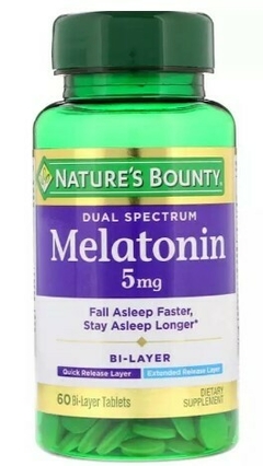 Melatonina 5 mg Liberação Rápida e Gradual - Nature´s Bounty - 60 Tablets
