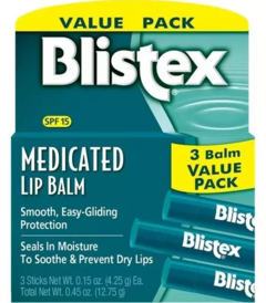 Blistex Medicated Lip Balm Protetor Labial Com 3 Unidades