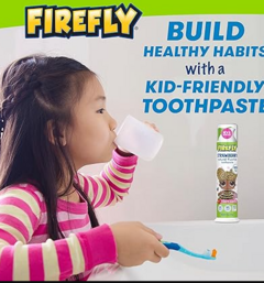 Pasta de dente com flúor natural anti-cárie Firefly Kids, LOL Surprise!, ADA aceita, sabor morango, na internet
