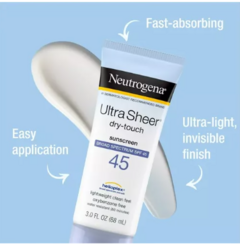 Protetor Solar Neutrogena Ultra Sheer Dry-touch 45 spf 88ml - comprar online