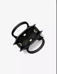 Bolsa Michael Kors Mercer Extra-Small Pebbled Leather Crossbody Logo Black - Mimos de Orlando